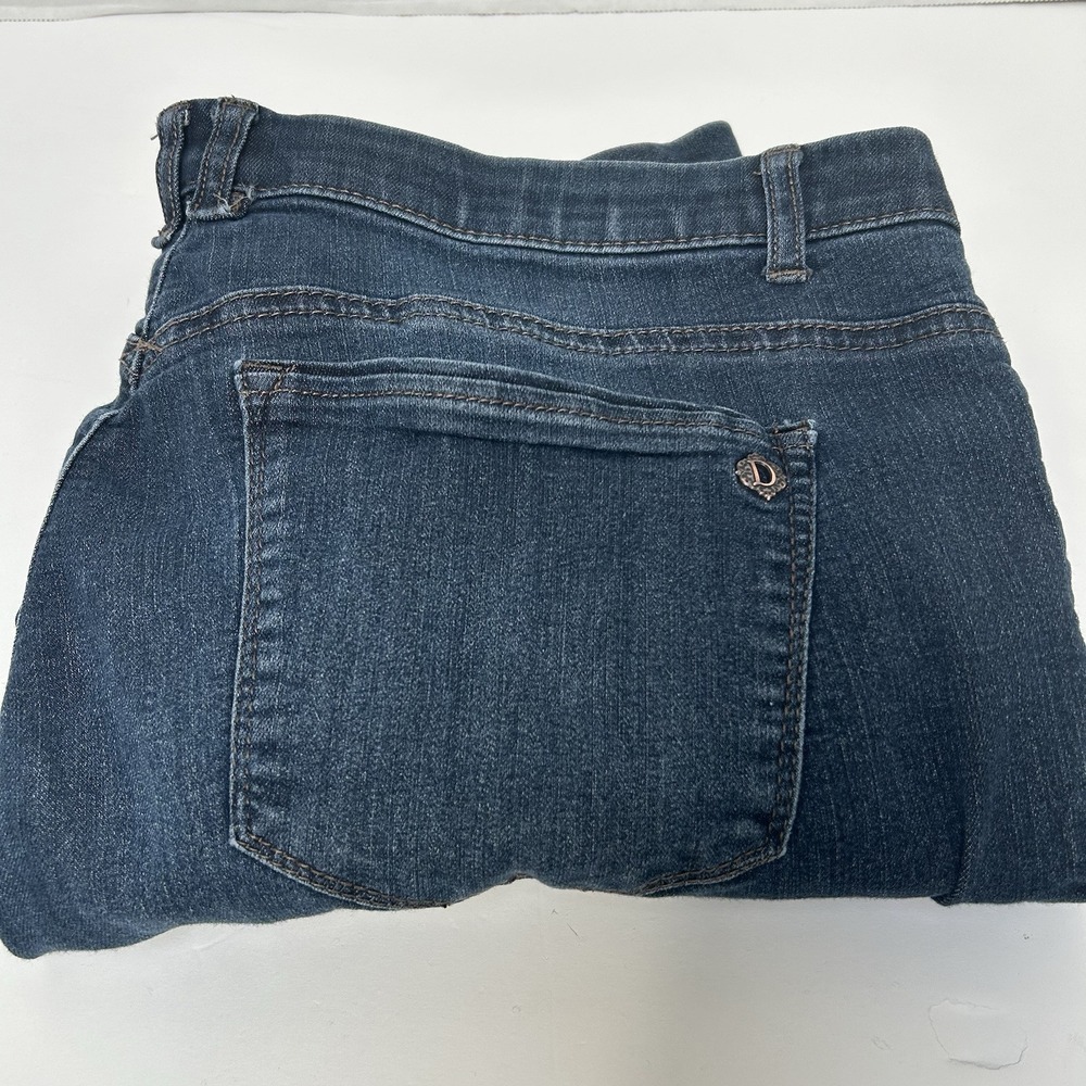 Democracy "Ab"technology Hi-Rise Ankle Crop Jeans Size 16 Fringe Hem 25.5 Inseam
